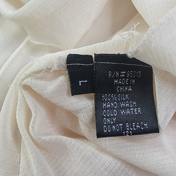 Mechant 100% Silk Womens Tank Top Large Floral Sheer Fairy Bohemian Indie - Picture 7 of 10